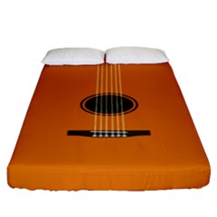 Minimalism Art Simple Guitar Fitted Sheet (queen Size) by Mariart