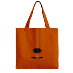 Minimalism Art Simple Guitar Zipper Grocery Tote Bag by Mariart