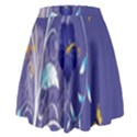 Flowers Butterflies Patterns Lines Purple High Waist Skirt View2