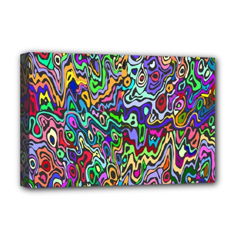 Colorful Abstract Paint Rainbow Deluxe Canvas 18  X 12   by Mariart