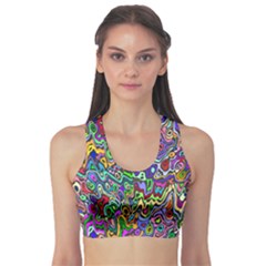 Colorful Abstract Paint Rainbow Sports Bra by Mariart