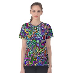 Colorful Abstract Paint Rainbow Women s Cotton Tee