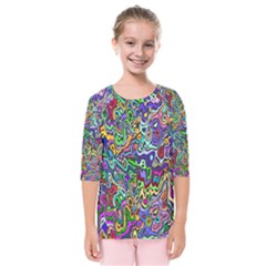 Colorful Abstract Paint Rainbow Kids  Quarter Sleeve Raglan Tee