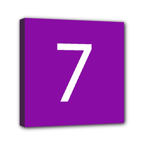 Number 7 Purple Mini Canvas 6  X 6  by Mariart