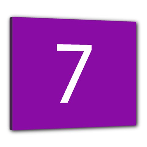 Number 7 Purple Canvas 24  X 20  by Mariart