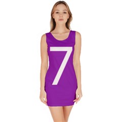 Number 7 Purple Sleeveless Bodycon Dress by Mariart