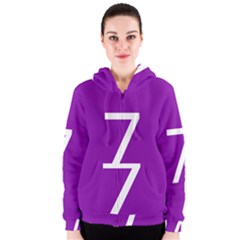 Number 7 Purple Women s Zipper Hoodie