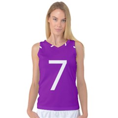 Number 7 Purple Women s Basketball Tank Top by Mariart