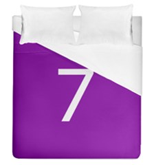 Number 7 Purple Duvet Cover (queen Size) by Mariart