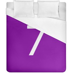 Number 7 Purple Duvet Cover (california King Size) by Mariart