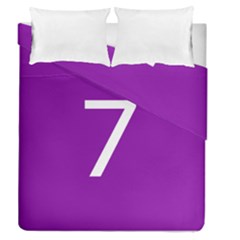 Number 7 Purple Duvet Cover Double Side (queen Size) by Mariart