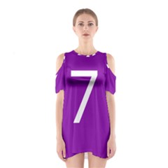 Number 7 Purple Shoulder Cutout One Piece by Mariart