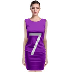 Number 7 Purple Classic Sleeveless Midi Dress by Mariart