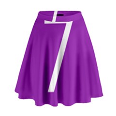 Number 7 Purple High Waist Skirt by Mariart