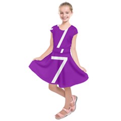 Number 7 Purple Kids  Short Sleeve Dress by Mariart