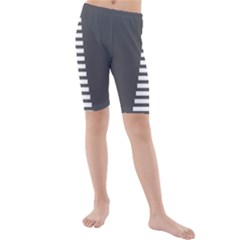 Minimalist Stairs White Grey Kids  Mid Length Swim Shorts by Mariart