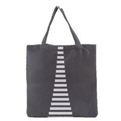 Minimalist Stairs White Grey Grocery Tote Bag by Mariart