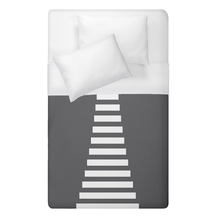 Minimalist Stairs White Grey Duvet Cover (Single Size)