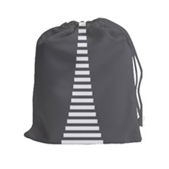 Minimalist Stairs White Grey Drawstring Pouches (xxl) by Mariart