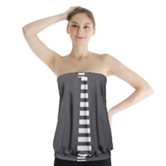 Minimalist Stairs White Grey Strapless Top by Mariart