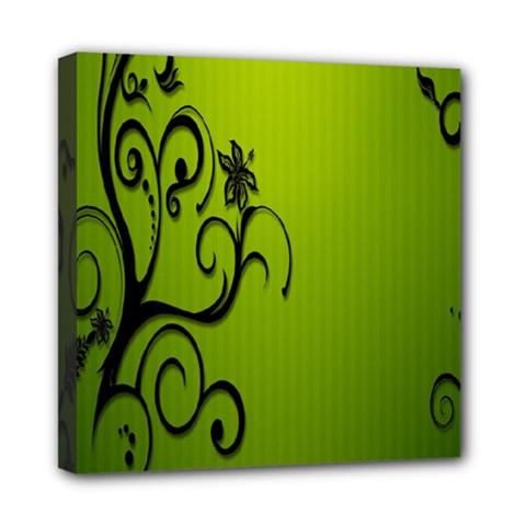 Illustration Wallpaper Barbusak Leaf Green Mini Canvas 8  X 8  by Mariart