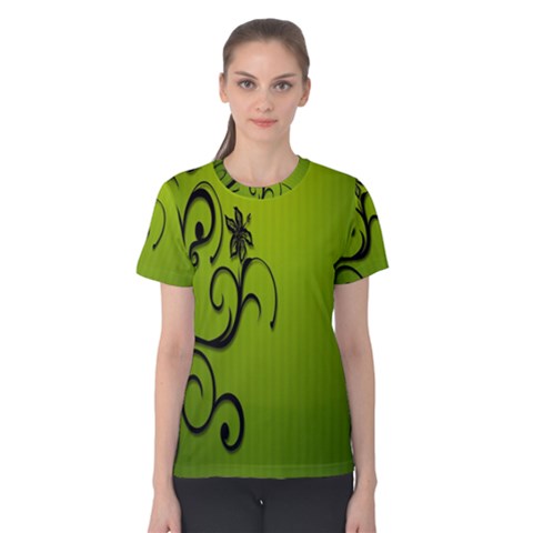 Illustration Wallpaper Barbusak Leaf Green Women s Cotton Tee by Mariart