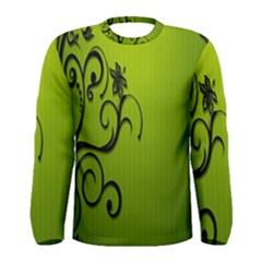 Illustration Wallpaper Barbusak Leaf Green Men s Long Sleeve Tee by Mariart