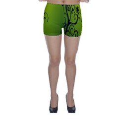 Illustration Wallpaper Barbusak Leaf Green Skinny Shorts by Mariart