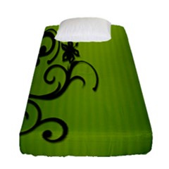 Illustration Wallpaper Barbusak Leaf Green Fitted Sheet (single Size) by Mariart