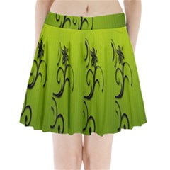 Illustration Wallpaper Barbusak Leaf Green Pleated Mini Skirt by Mariart