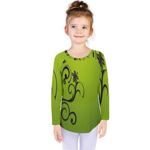 Illustration Wallpaper Barbusak Leaf Green Kids  Long Sleeve Tee by Mariart