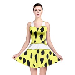 Leopard Polka Dot Yellow Black Reversible Skater Dress by Mariart