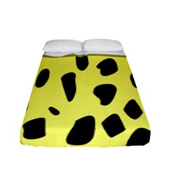 Leopard Polka Dot Yellow Black Fitted Sheet (full/ Double Size) by Mariart