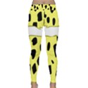 Leopard Polka Dot Yellow Black Classic Yoga Leggings View1