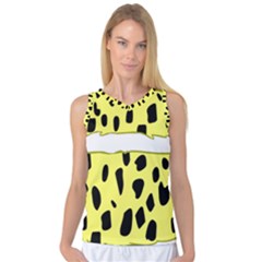 Leopard Polka Dot Yellow Black Women s Basketball Tank Top by Mariart