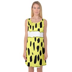 Leopard Polka Dot Yellow Black Sleeveless Satin Nightdress by Mariart