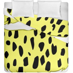 Leopard Polka Dot Yellow Black Duvet Cover Double Side (king Size) by Mariart