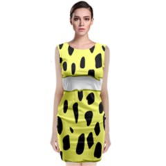 Leopard Polka Dot Yellow Black Classic Sleeveless Midi Dress by Mariart