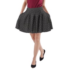 Oklahoma Circle Black Glitter Effect A-line Pocket Skirt