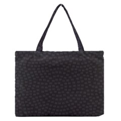 Oklahoma Circle Black Glitter Effect Medium Zipper Tote Bag