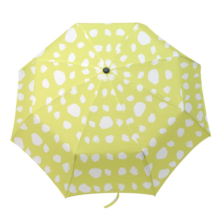 Polkadot White Yellow Folding Umbrellas