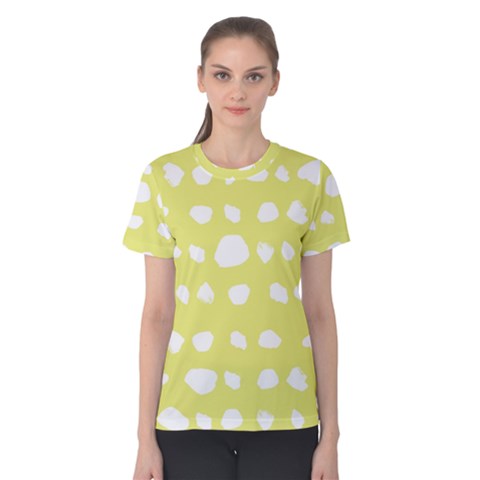 Polkadot White Yellow Women s Cotton Tee by Mariart