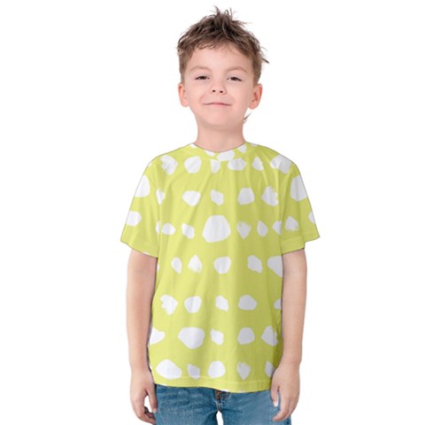 Polkadot White Yellow Kids  Cotton Tee by Mariart