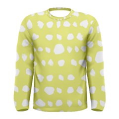 Polkadot White Yellow Men s Long Sleeve Tee by Mariart