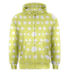 Polkadot White Yellow Men s Zipper Hoodie by Mariart