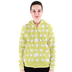 Polkadot White Yellow Women s Zipper Hoodie by Mariart