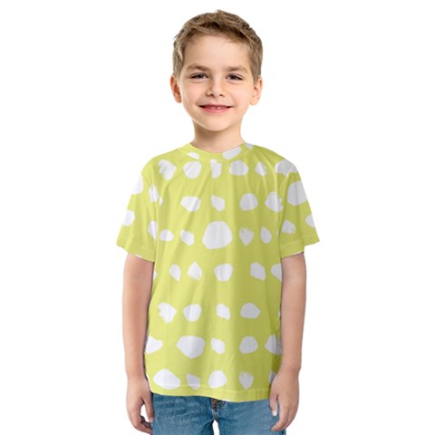 Polkadot White Yellow Kids  Sport Mesh Tee by Mariart