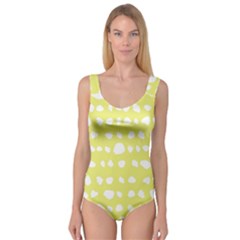 Polkadot White Yellow Princess Tank Leotard  by Mariart