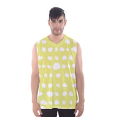 Polkadot White Yellow Men s Basketball Tank Top by Mariart