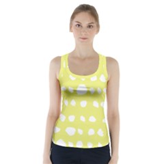 Polkadot White Yellow Racer Back Sports Top by Mariart